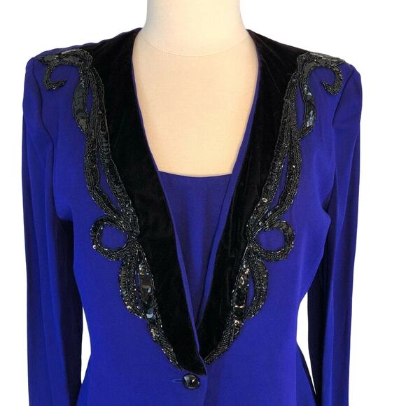 Nah Nah Evening Jacket Dress Sequin Trim Purple Size 12 Knee Length - Picture 4 of 12